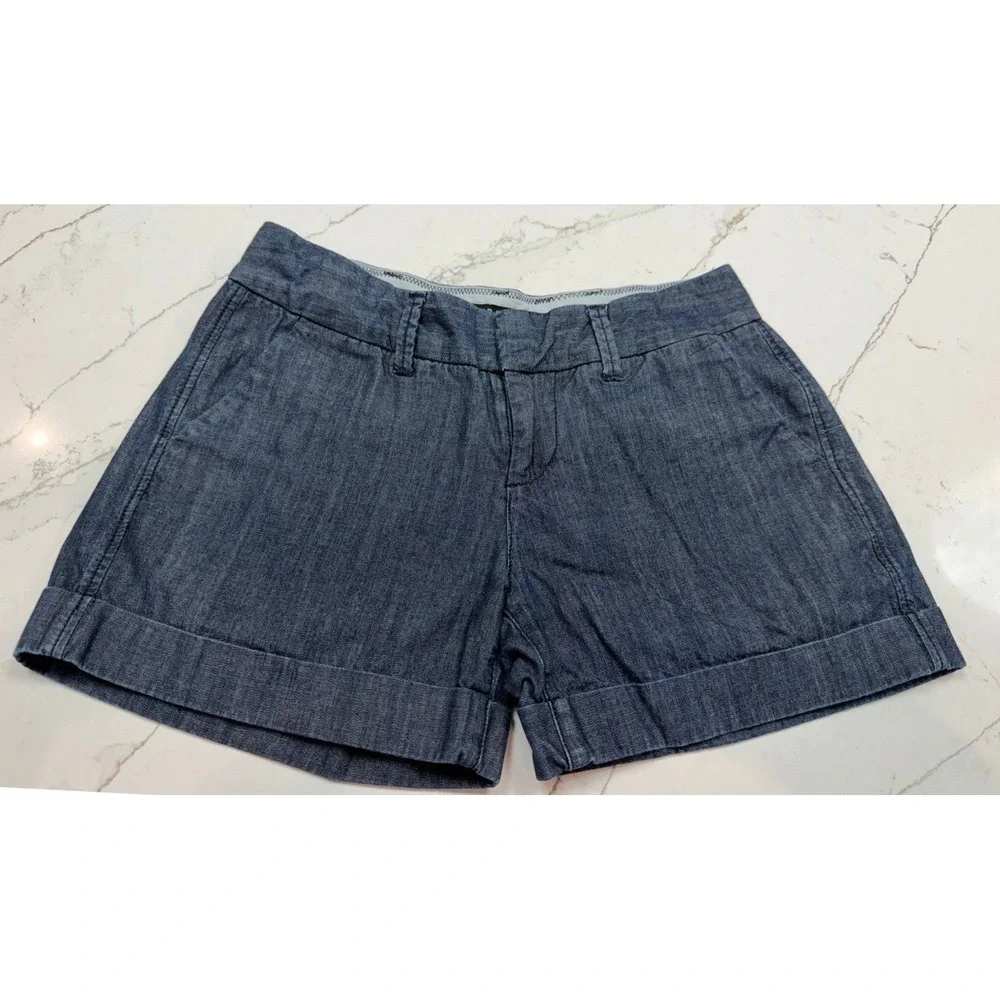 Dear John Hampton‎ Comfort Shorts Dark Wash Denim Cuffed Blue Womens Size 27
